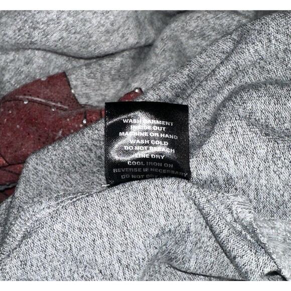 Fresh + Love Paris Graphic Sweater Gray Rhinestone Eiffel Tower Medium Women’s - Picture 6 of 7